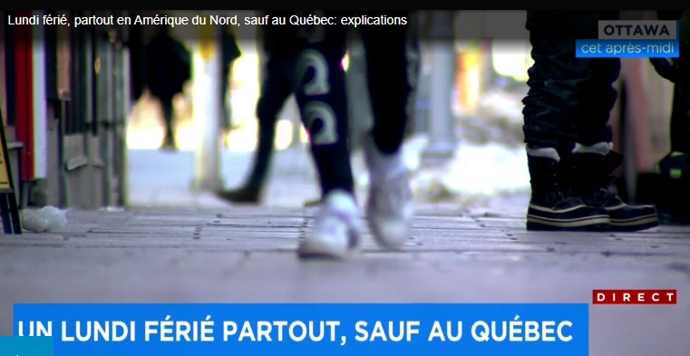 Lundi férié, partout en Amérique du Nord, sauf au Québec